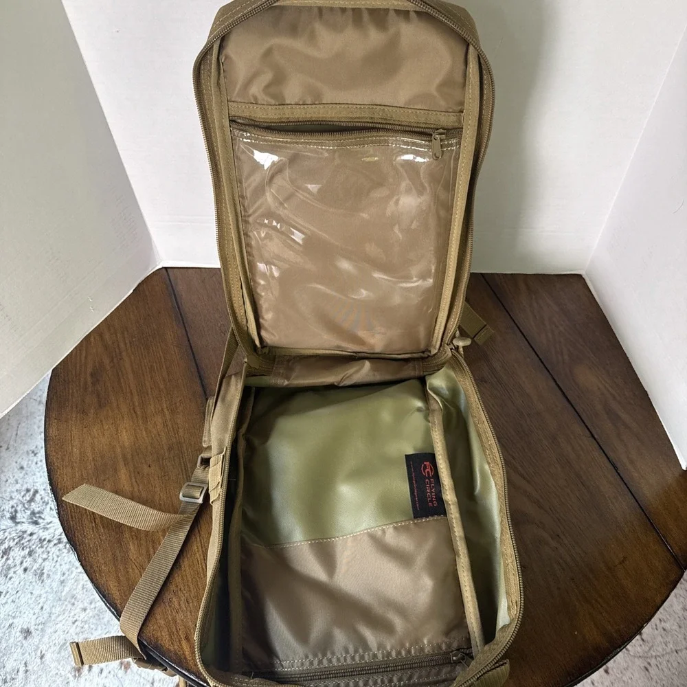Flying Circle Coyote Brown Tactical Assault Backpack Padded Multiple Compartment